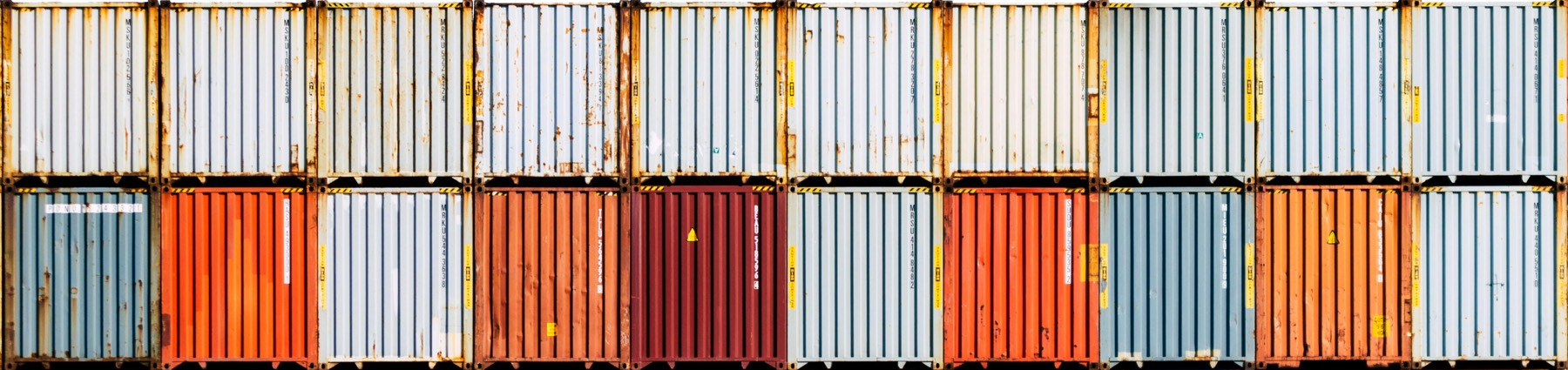 Shipping containers staged for logistics operations